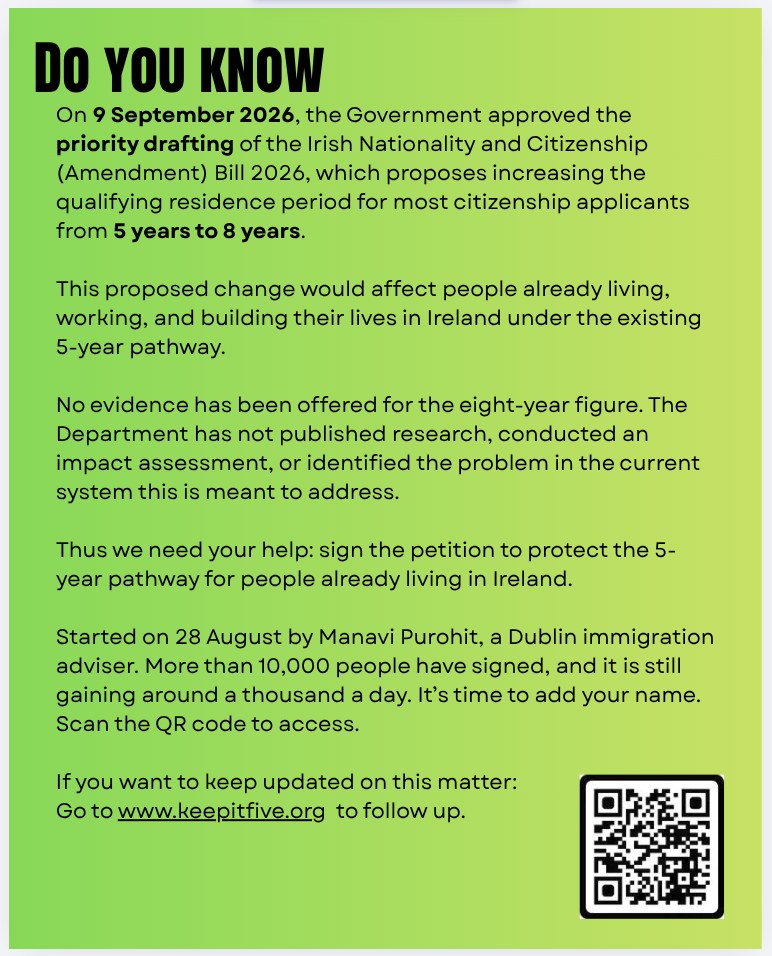 Poster: Do you know. The bill in a paragraph, with a QR code to the petition